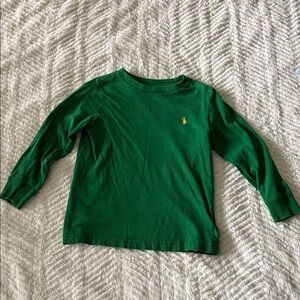 Polo by Ralph Lauren Kids Kelly Green Long-Sleeve Crew Tee with Yellow Pony